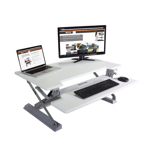 Victor High Rise Height Adjustable, Height Adjustable Electric Standing Desk With Keyboard Tray