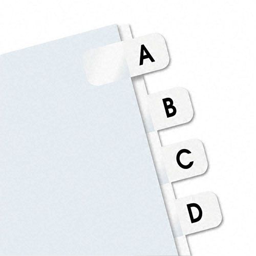 Redi-Tag Side-Mount Self-Stick Plastic A-Z Index Tabs 104/Pack 1in White 