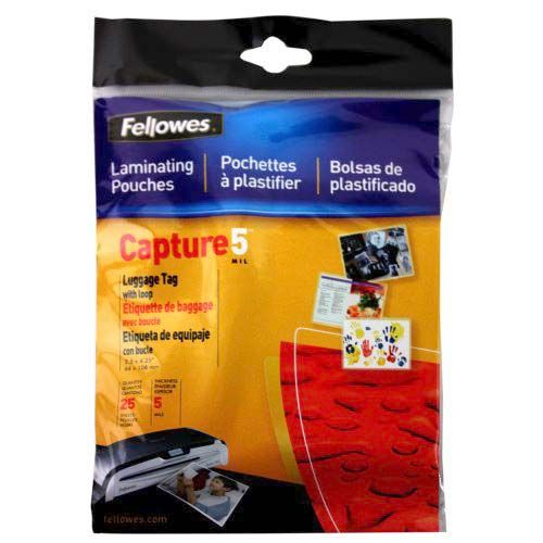 Fel 52003 Fellowes 5mil Luggage Tag Laminating Pouches Fel52003 for sale online 