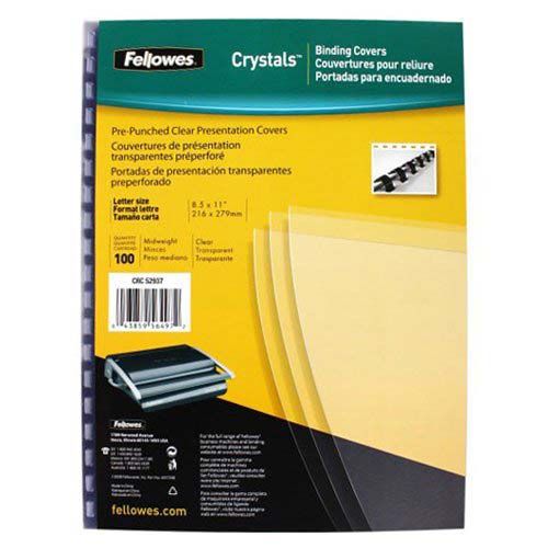 25 Fellowes Transparent PVC Binding System Covers Clear 