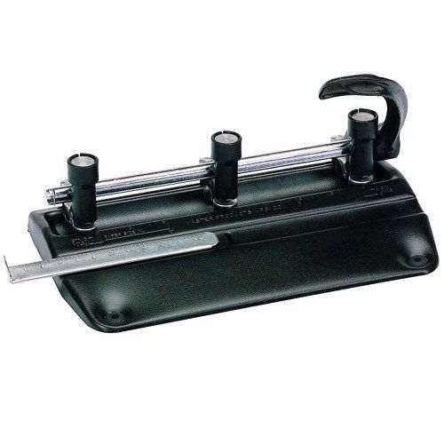Lock-down handle Martin Yale MP250 Master 2-Hole Paper Punch Pack of 4 Black Adjustable paper guide Punches up to 40 sheets 9/32 Hole Diameter
