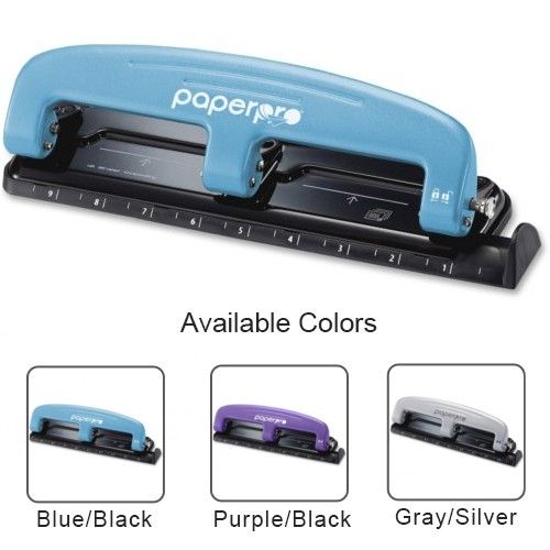 PaperPro inPRESS 12 Reduced Effort 3-Hole Punch 2105 Purple 12 Sheets 