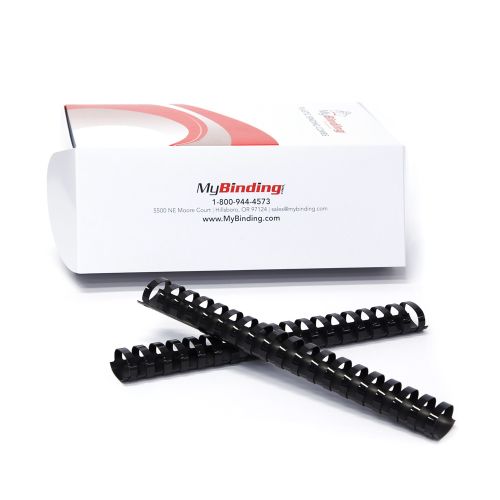 Free Shipping New 3/16" Black Plastic Binding Combs 19 Rings 100 Pack  4mm 