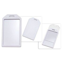 White Rigid Plastic Heavy Duty Luggage Tag Holders - 100pk