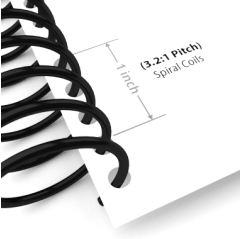 PMS / TIO2 9/32 x 12 Spiral Binding Coils 7mm 4:1 pk of 100 Bone White