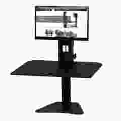 Victor DCX710W Height Adjustable Standing Desk White Sit Stand Desk Converter Compatible with Most Monitor Arms 31 Wide 