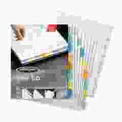 Box of 5 Sets Rectangle Wilson Jones 55567 View-Tab Transparent Index Dividers Letter Assorted 8-Tab 
