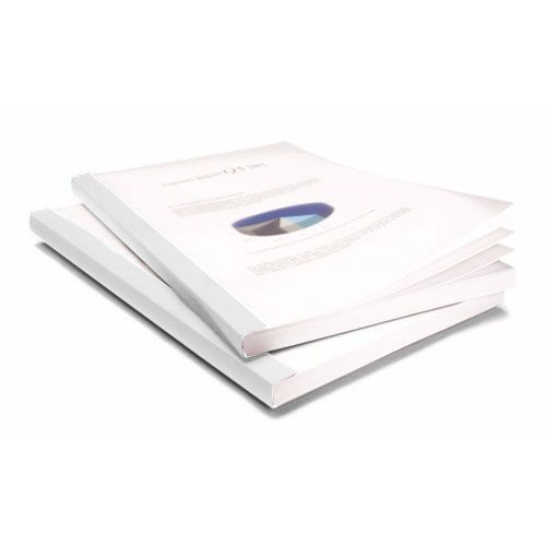 575801 Coverbind 1/8 White Clear Linen Thermal Covers 90pk 