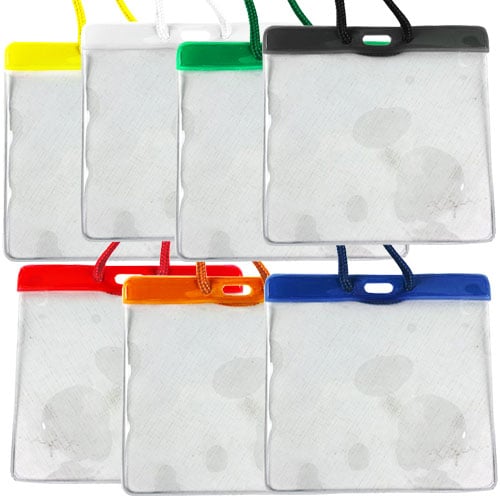 Extra Large Color Bar Badge Holders with Neck Cords - 100pk (MYNCELCBBH) Image 1