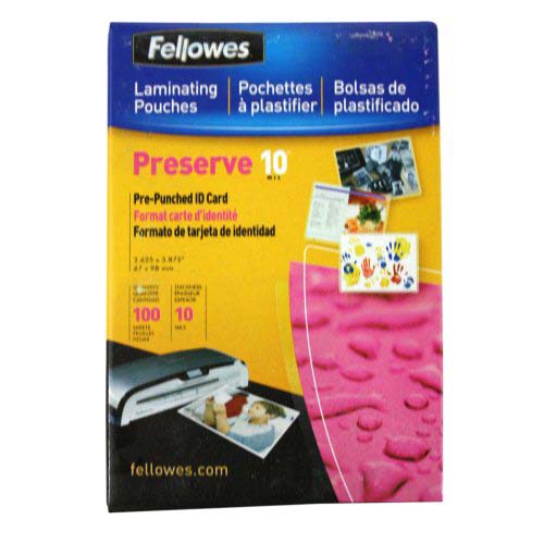 New Fellowes 10mil Punched ID Card Laminating Pouches 100pk Free Shipping 77511520518 eBay