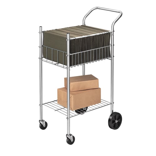 Fellowes Economy Two-Shelf Wire Mail Cart (Silver) (4092001) - $124.33 Image 1