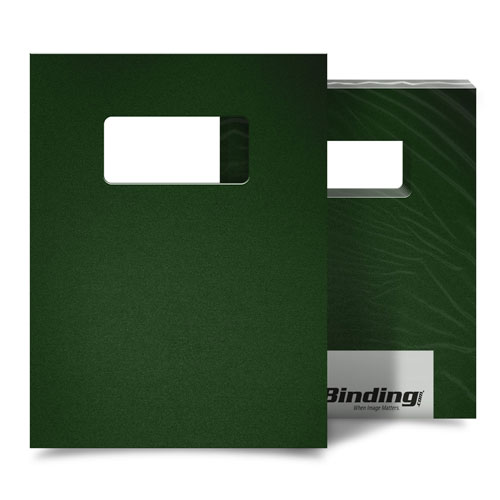 Forest Green 23mil Sand Poly 8.5" x 11" Covers with Windows - 25sets (MP2385X11FGW) Image 1
