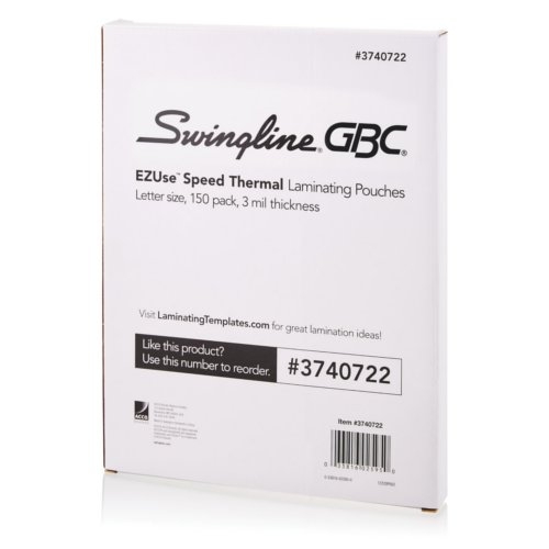 GBC Clear Swingline EZUse 3mil Letter Size Speed Thermal Pouches 150pk (3740722), GBC brand Image 1