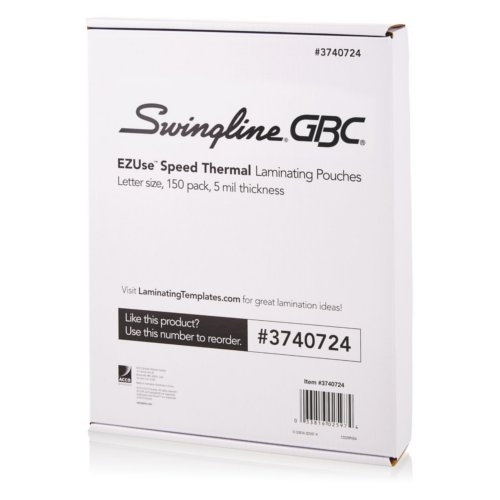 GBC Clear Swingline EZUse 5mil Letter Size Speed Thermal Pouches 150pk (3740724), GBC brand Image 1