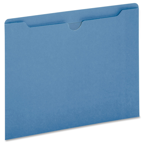 Globe-Weis Letter-Size Blue Colored File Jackets - 100/Box (GLWB3010DTBLU) Image 1