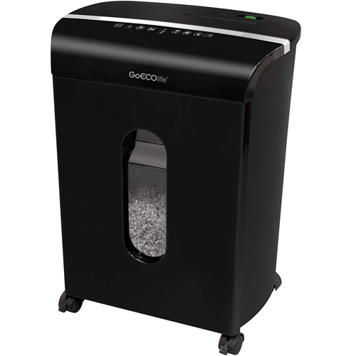 GoECOlife GMW120P Black Limited Edition 12-Sheet Level P-4 Micro-Cut Paper Shredder (GMW120P-BLK) Image 1