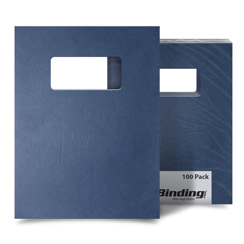 Navy Grain 9 x 11 Index Allowance Binding Covers With Windows - 100 Sets (MYGR9X11NVW), MyBinding brand Image 1