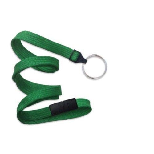 Green Flat Braid Break-Away Lanyard with NPS Split Ring - 100pk (MYID21373654), MyBinding brand Image 1