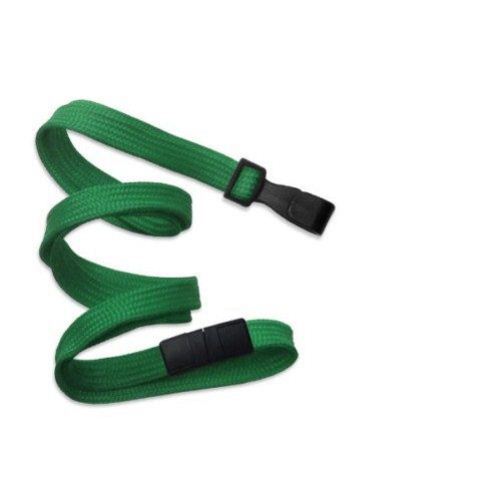 Green Flat Braid Break-Away Lanyard with Wide Hook - 100pk (MYID21374748) - $46.29 Image 1