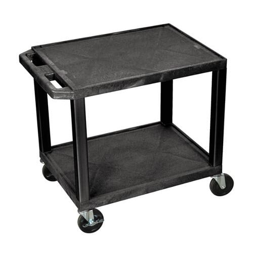 H. Wilson Black 24.5" High Tuffy Utility A/V Cart (2-Shelf Black Legs) (WT26E) - $86.53 Image 1