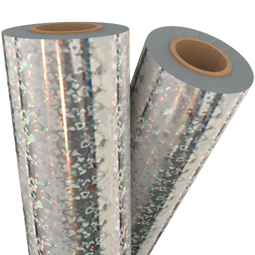 Hearts Silver Holographic 8" x 100' Laminating / Toner Fusing Foil (FF-SP-172-8) - $67.49 Image 1