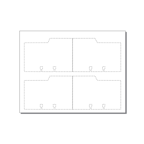 Zapco Large Rotary File Cards 4 Up With 2L and 2R Tabs - 250 Sheets (ZAPFC120) Image 1