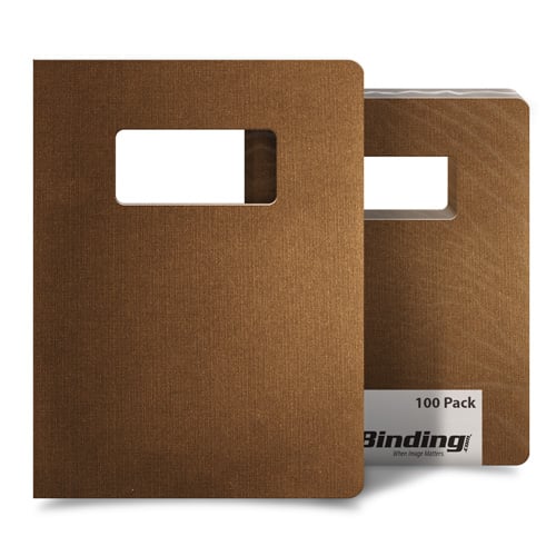 Chocolate Brown Brown Linen 8.75" x 11.25" Covers With Windows - 100 Sets (LC875X1125BRNW), MyBinding brand Image 1