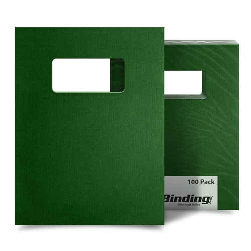 Dark Green Linen 8.5" x 11" Covers With Windows - 50 Sets (MYLC8.5X11GRW), MyBinding brand Image 1