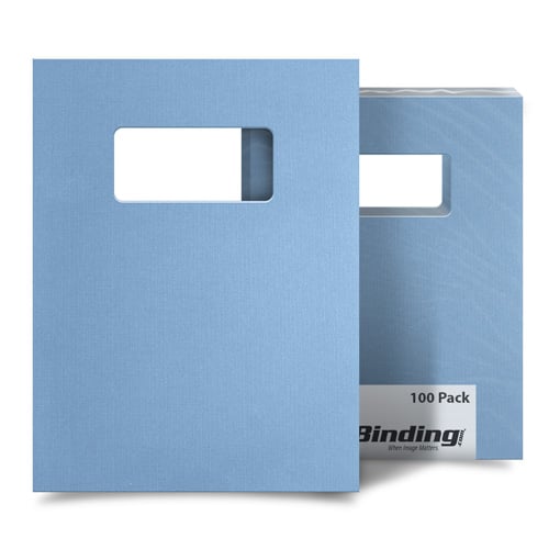 Light Blue Linen 8.5" x 11" Covers With Windows - 100 Sets (MYLC8.5X11LBLW), MyBinding brand Image 1