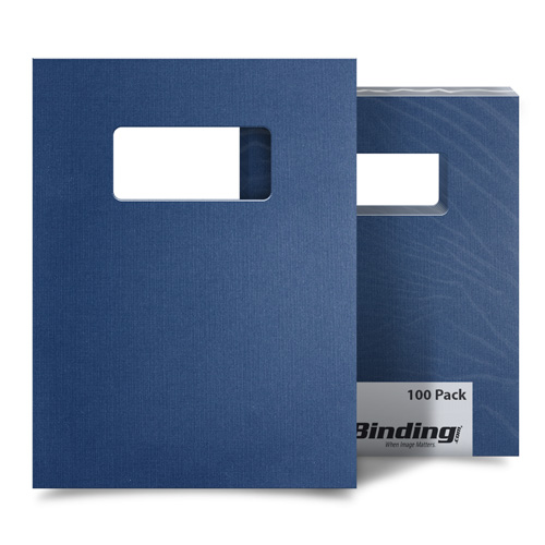 Navy Blue Linen 9" x 11" Index Allowance Covers with Windows - 100 Sets (MYLC9X11NVW) Image 1