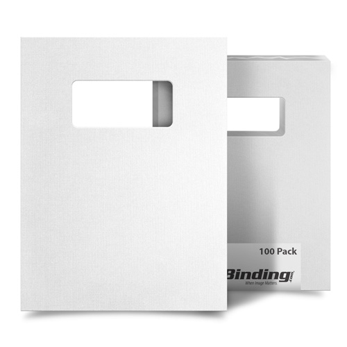 White Linen 8.5" x 11" Covers With Windows - 50 Sets (MYLC8.5X11WHW) - $42.59 Image 1
