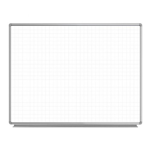 Luxor 48" x 36" Wall-Mounted Magnetic Ghost Grid Whiteboard (WB4836LB), New Releases Image 1
