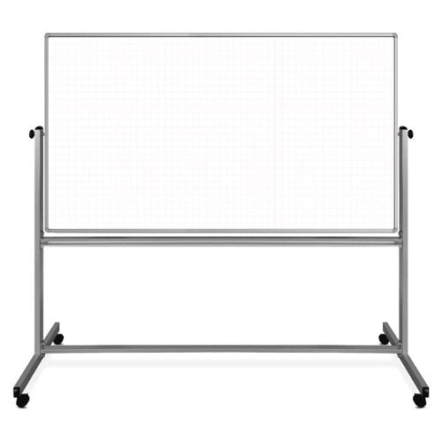 Luxor 72" x 40" Mobile Magnetic Double-Sided Ghost Grid Whiteboard (MB7240LB) Image 1