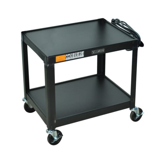 Luxor 26" High 2-Shelf Black Steel Utility A/V Cart (AV26) - $134.3 Image 1