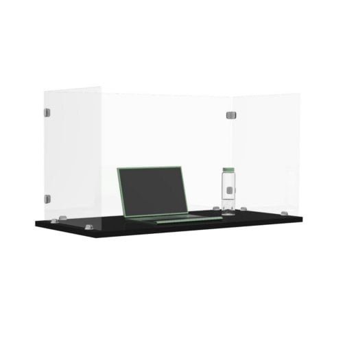 Luxor RECLAIM Trifold 46" x 24" Clear Acrylic Freestanding Desk Shield (DIV3P-462024C) Image 1