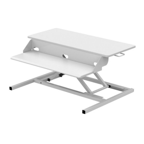 Luxor Two-Level White Pneumatic Standing Desk Converter (CVTR PRO-WH)