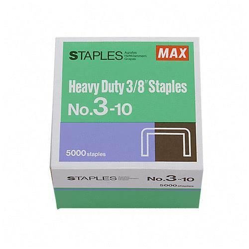 MAX Corp 3/8" Heavy Duty Staples for HD-3DF - 5 Boxes (5000/Box) (3-10) Image 1