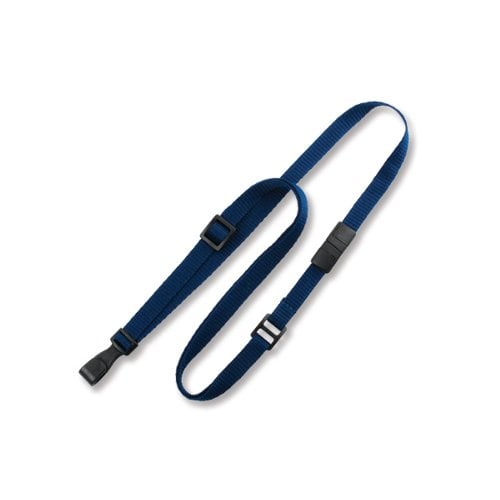 Navy Blue Adjustable Lanyard with Wide No-Twist Plastic Hook - 100pk (MYID21372033) Image 1