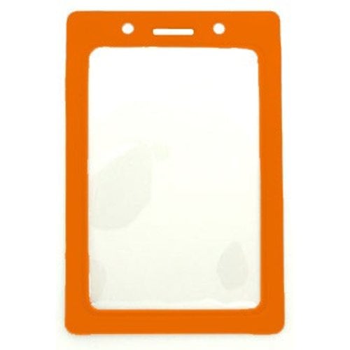 Orange Credit Card Size Vertical Colored Frame Badge Holders - 100pk (1820-3005)