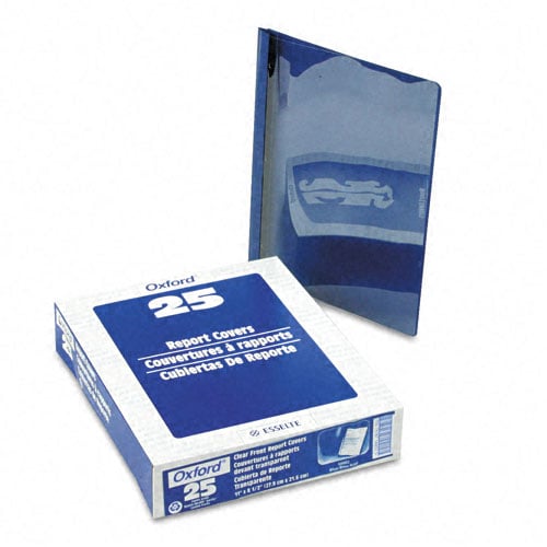 Oxford 1/2" Clear/Royal Blue Clear Front Report Cover 25pk (ESS-58802) Image 1
