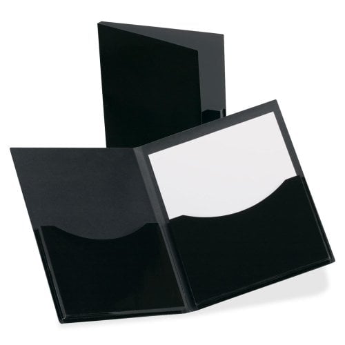 Oxford Black Laminated DoubleStuff Twin-Pocket Folder - 20pk (OXF54406) Image 1