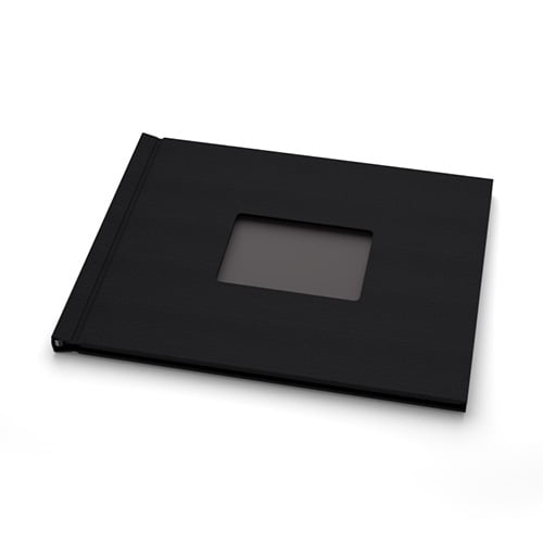 Pinchbook 8" x 10" Landscape Black Cloth Photobook Hardcovers with Window - 5pk (PB810BLKCLL) - $41.49 Image 1