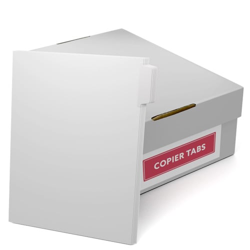 Uncollated 1/5th Cut 110lb Mylar Coated Copier Tabs (UC15110T), Index Tabs Image 1