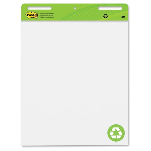 Post-It 25" x 30" Recycled White Self-Stick Easel Pad - 2 Pads (MMM559RP) Image 1