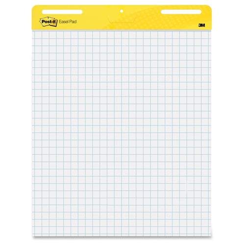 Post-It 25" x 30" White Self-Stick Easel Pad with Grid Lines - 2 Pads (MMM560) Image 1