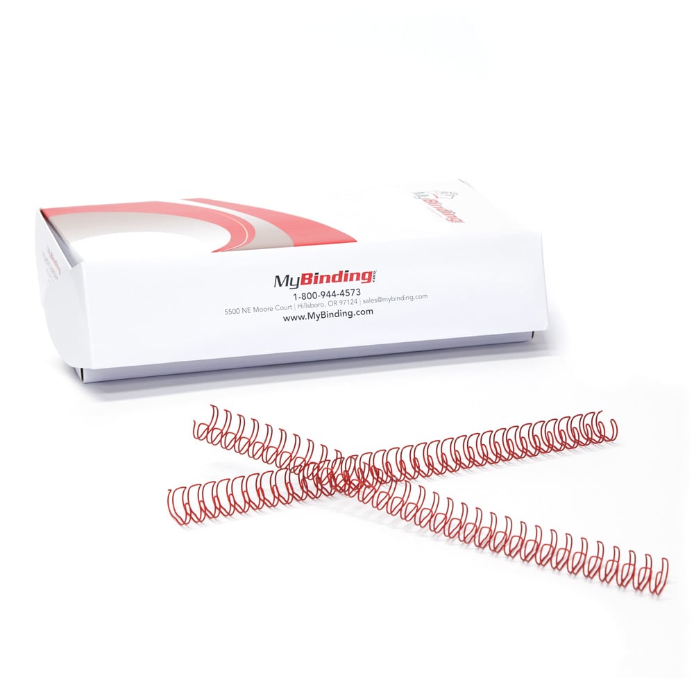 Red 9/16" 3:1 Pitch Twin Loop Wire - 100pk (W916RD), Binding Supplies Image 1