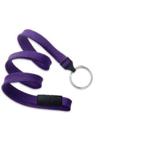 Purple Flat Braid Break-Away Lanyard with NPS Split Ring - 100pk (2137-3663) - $46.29 Image 1