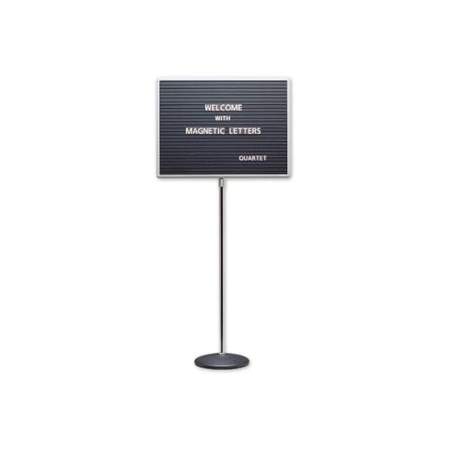 Quartet Silver 24" x 18" Adjustable Single Pedestal Letter Board (QRT-7921M) - $214.89 Image 1