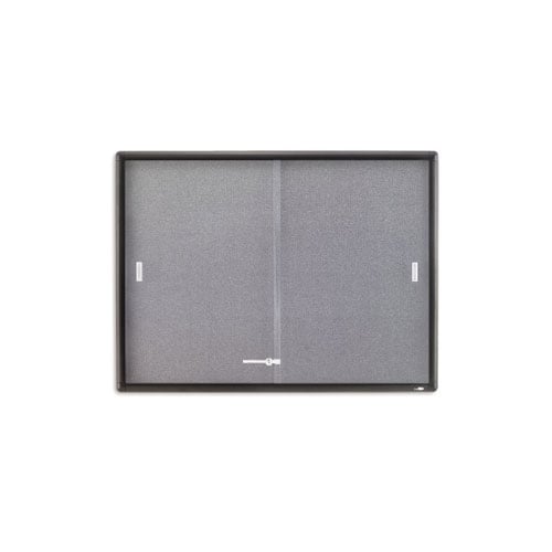 Quartet White 4' x 3' Sliding Door Fabric Bulletin Board (QRT-2364S)