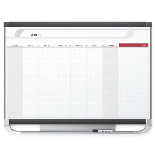 Quartet Prestige 2 3' x 2' Total Erase Magnetic Monthly Planner White Board (QRT-CP32P2) Image 1